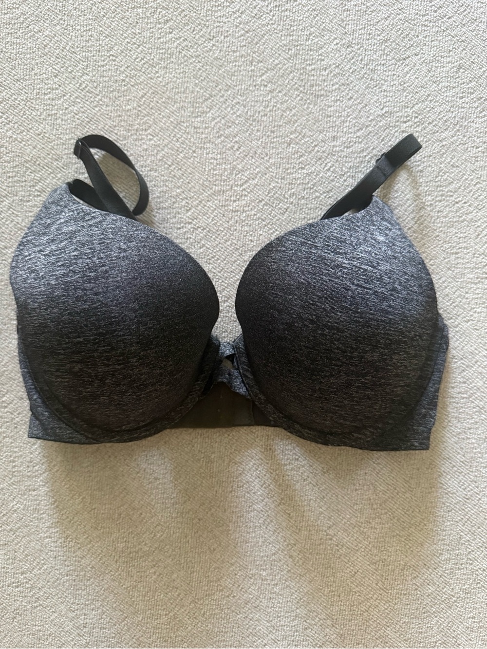 Victoria's Secret Heathered Dark Gray Padded Perfect Coverage Bra